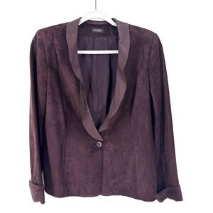 Juliana Collezione Suede Jacket Womens 4 Burgundy Moto Lamb Leather